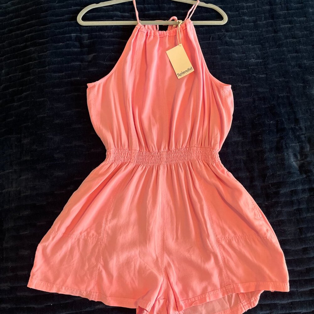 NWOT Splendid Hannah Romper Pink Women's Medium - Picture 7 of 7